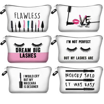 China Durable Custom Design Travel Portable Women Cute Pouch Cosmetic Lash Mascara Print Pattern Makeup Bag for sale