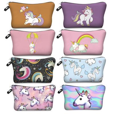 China Unicorn Travel Bag Women Cute Durable Multifunctional Pocket Cartoon Cosmetic Bag Makeup Bag for sale