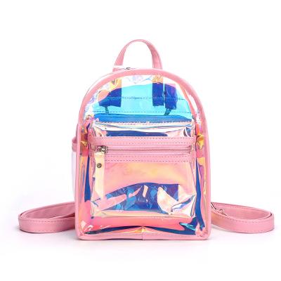 China Waterproof Hologram 2021 fashionable 3d pvc leather school backpack for girls and ladies outdoor sports shoulder bag for women for sale