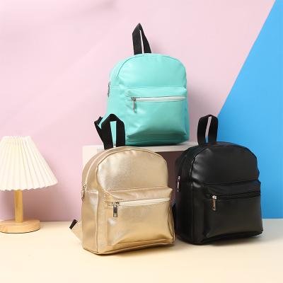 China 2021 Waterproof PU Gold Leather Kids Backpack School Backpack Waterproof Custom Travel Backpack For Girls Ladies for sale