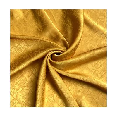 China Organic Gold Scrap Satin Jacquard Fabric Stretch Satin Polyest / Spandex Fabric for sale