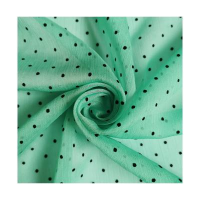 China Cheap Organic Chiffon Georgette Fabric Polka Dots Crepe Chiffon Fabric for sale