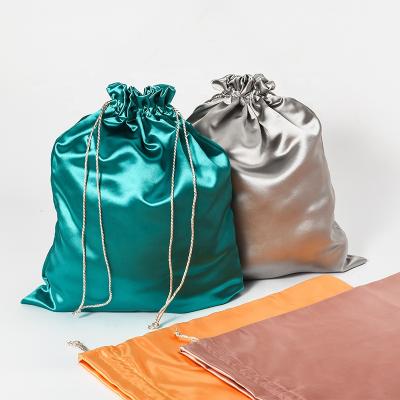 China Durable Soft Clothes Drawstring Satin Bags Large Handbag Dust Bags Customizable for sale