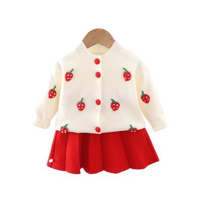 China Reversible6 children's autumn knitting clothes, children's princess skirt, girls' cute sweater for sale