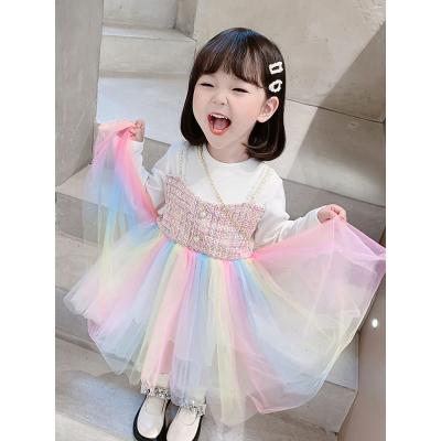 China Fashionable foreign style baby girls skirt spring dress children's dress 2022 new children's yarn dress children's skirt breathable princess skirt for sale