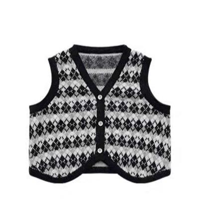 China Children's Breathable Spring and Autumn New Korean Knitted Vest Cardigan Cotton Vest Baby Knitting for sale