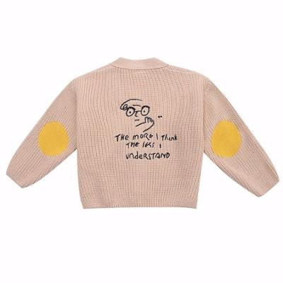 China Anti-wrinkle boys spring and autumn knitted baby sweater embroidery top design bulky knit baby boy sweater for sale