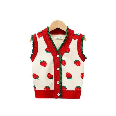 China Children's Spring and Autumn Knitting Vest Baby's Vest Girls' Wool Breathable Shoulder for sale