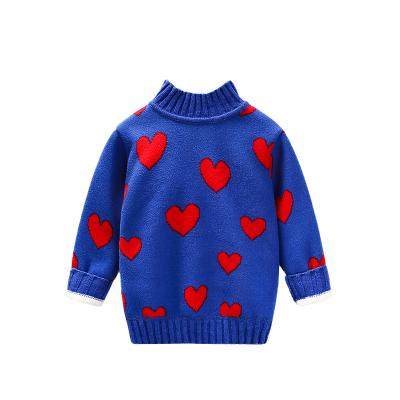 China Anti-wrinkle autumn winter plush based shirt girls' knitting sweater knitted sweater baby products baby sweater design for sale