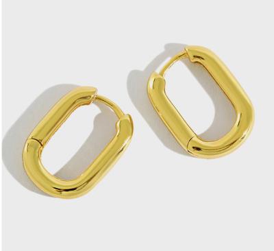 China Nick Free Hot Sale 925 Sterling Silver Huggie Hoop Earrings Jewelry Gold Plated Geometric Circle Hoop Earrings for sale