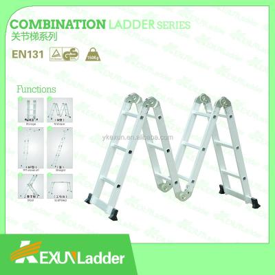 China Movable Folding Ladders 4X3 Platform Safety And Aluminum Universal Ladder With Hinge for sale