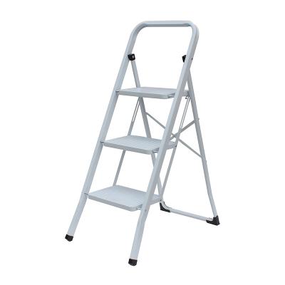 China Folding Ladders 3 Step Folding Ladder Steel Step Stool With EN 14183 For Family for sale