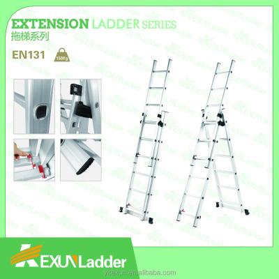 China Aluminum Folding Ladders EN131 Triple Folding Extension Ladder for sale