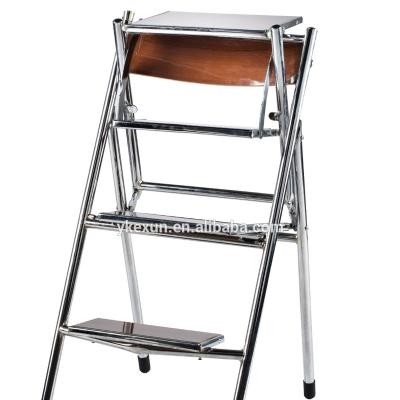 China Folding Ladders Folding Steel And Wooden Chair Ladder for sale