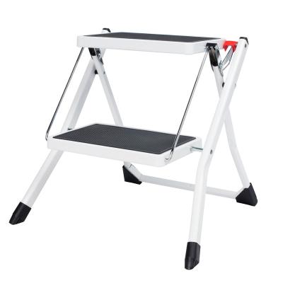 China Portable Steel Folding Ladders 2 Step Folding Ladder Stool With EN 14183 for sale