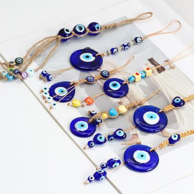 China BOHEMIA Handmade Car Pendants Ornaments Wall Room Decor Accessories Good Luck Protection Evil Eye Car Rear View Mirror Hanging for sale