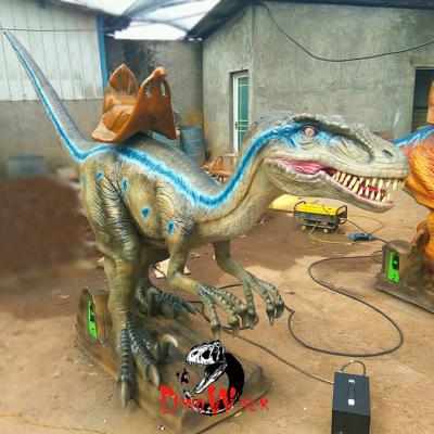 China Theme park interactive life-size animatronic emulation ride robotic walking dinosaur Dino0084 for sale