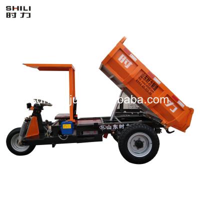 China Mid Rudder Threer Wheeler Mining Dump Electric Tricycle For Sale for sale