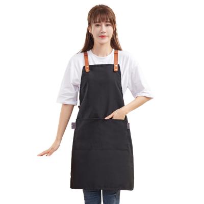 China High Quality Eco-friendly Canvas Kitchen Cooking Cotton Chef Apron With Custom Print With Nice Tie for sale