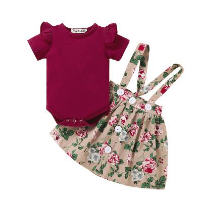 China Antibacterial Wholesale Organic Floral Baby Dresses 2021 Baby Romper And Cotton Baby Dress Baby Clothes for sale