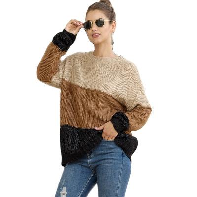 China New Arrival Breathable Fall/Winter Color Block Fashionable Sweater For Women for sale