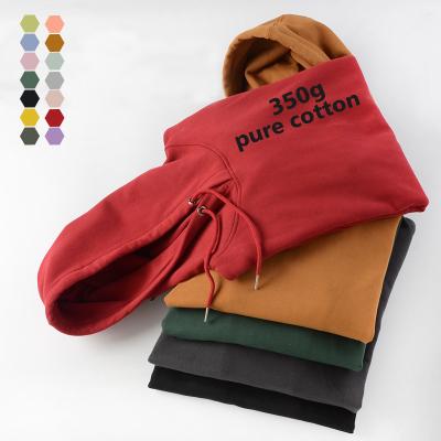 China wholesale high quality Anti-wrinkle men's hoodies 350 gsm 100% cotton fabric custom combed printing embroidery logo blank casual hoodie RH024 for sale