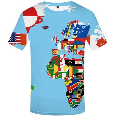 China Casual Men's Clothing Fashion World Map Print T-shirts Men's 3d T-shirt Graffiti Anti-Shrink Colorful Funny T-shirts Homme for sale