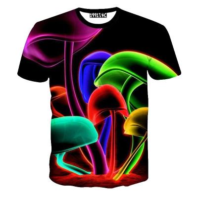 China Women's T-shirts Anti Shrink Mask Shine Mushroom 3D T-shirt New Both Side Print Tees Novelty Summer Men/Women Short Sleeve T-shirts for sale