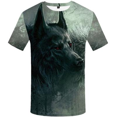 China Anti Shrink Wolf T-shirt Jungle Tops Animal Shirts Clothing T-shirt Mens Clothes Rock Hip Hop 2018 High Quality for sale