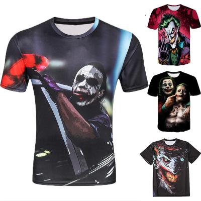 China Vegeta Anti Shrink Shirts 3D Printed T Shirt Men Joker Face O-Neck Casual T-Shirts Clown Short Sleeve Fashion Cosplay T-shirt Tee for sale