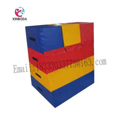 China Eco-Friendly Educational Indoor Gymnastic Toys Colorful Trapeze Playground Kids Jumping Box for sale