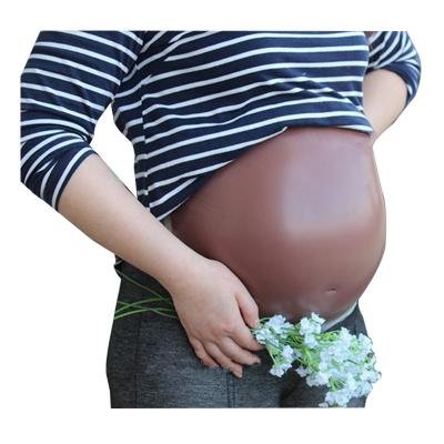 China Hot Selling Eco-friendly Brown Silicone Artificial Tummy Pregnant Belly For Crossdresser Wholesale for sale