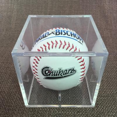 China Gift & Craft Baseball Display Case , UV Protected Clear Acrylic Cube Baseball Rack Square Memorabilia for sale