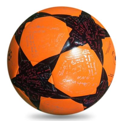 China Hot Sale Size 5 PU Leather Blue Football Heat Bonded PU Leather Soccer Ball For Soccer Training for sale