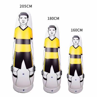 China tarpaulin 1.75m, 2.0m sports soccer mannequin 0.8mm PVC plastic soccer training inflatable free kick air dummy for sale