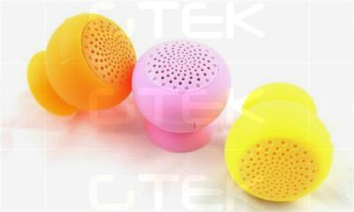 China Mushroom Silicone iPad Iphone Bluetooth Speaker Waterproof With Suction Cup for sale