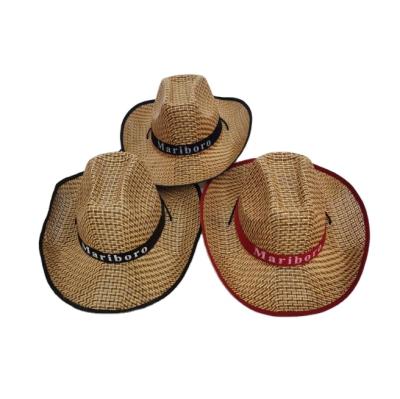 China Wholesale Custom Fashion Character Logo Summer Beach Straw Hat Cowboy Hat Straw Unisex Hat for sale