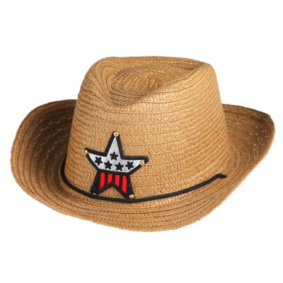 China Fashion Cowboy Hat Cartoon Pattern Sun Straw Outdoor Beach\Wholesale Cute Summer Comfortable\Durable Children Kids Hat for sale