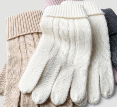 China 100% Simply Pure Cashmere Winter Gloves Touch Screen Warm Knitted Thermal Soft Elastic Gloves For Women for sale