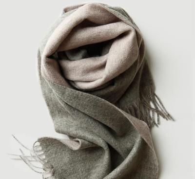 China Luxury30*180CM Soft 100% Lamb Wool Worm Scarf American European Winter Unisex Double Layer Keep Warm Solid Color Tassel Plain Scarf Shawl for sale