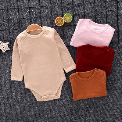 China Autumn Winter Customizable Baby Clothes Comfy 100% Cotton Newborn Baby Knitted Rompers for sale