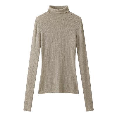 China Anti-pilling long sleeve turtle neck cashmere wool blend sweater wholesale sweater for sale