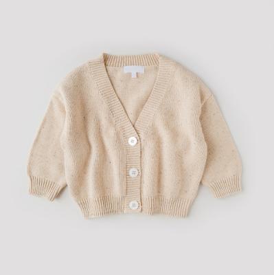 China OEM FW22 Custom Anti-Shrink Boy Girls Baby Knitted Sweaters Cardigan Kids Jumper Warm Chunky Knit Ruffle Baby Sweater Cardigan for sale