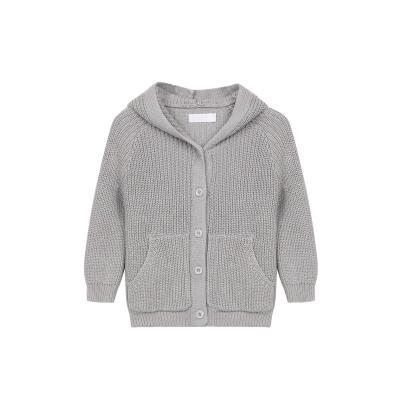 China Durable OEM SS22 Long Sleeves Back Ear Cap Knit Cardigan for sale