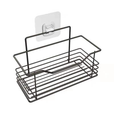 China Sustainable Shower Organizer Stainless Steel Basket Bathroom Shelf Wall Mounted Storage Rack With Suction Cup for sale