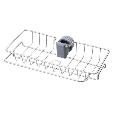 China Viable Stainless Steel Faucet Storage Rack Sink Cart Organizer Kitchen Faucet Sponge Rack Drainer Shelf for sale