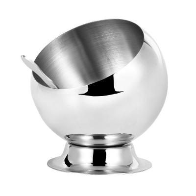 China Commercial spherical oblique sauce seasoning bowl stainless steel mouth sauce bottle cup sauce box viable buffet spicy hot pot for sale