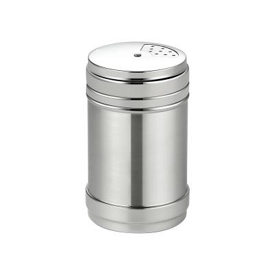 China Viable Spinning Lids Design Spice Dispenser Stainless Steel Spice Shaker Multi Function Cooking BBQ Salt Jar Storage for sale