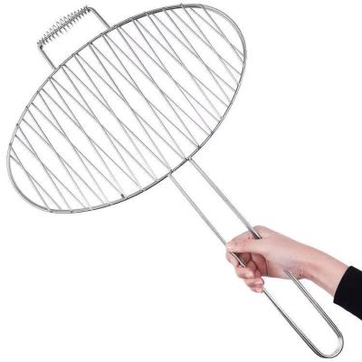 China Dustproof Stainless Steel Grilled Fish Clip Grilled Fish Mesh Clip Barbecue Wire Plywood Round Barbecue Tools Grilled Fish Rack for sale