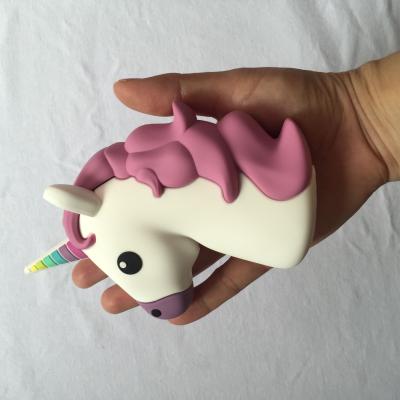 China Convenient Customized Cute Mobile Cartoon PVC Power Banks Powerbank With Unicorn Shape 2600Mah for sale